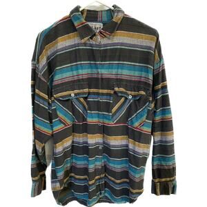Absolutely At Last Button Up VTG Long Sleeve M Flannel Shirt 1993 Gothic Punk‎